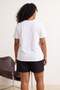Beyaz Regular/Normal Kalıp Aksesuar Detaylı Tok %100 Pamuk Örme Büyük Beden T-Shirt TBBSS26BF00064 - 4