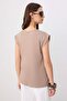 Mink Plain Regular Crew Neck Low Sleeve Short 100% Cotton Knitted T-Shirt Twoss26Ts00149 - 4