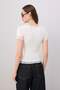 Ekru Fitted/Vücuda Oturan Havuz Yaka Dantel Detaylı Crop/Kısa Yumuşak Örme Bluz TWOSS26BZ00915 - 4