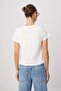 Ekru Nakışlı Regular Bisiklet Yaka Standart Kol Kısa %100 Pamuk Örme T-Shirt TWOSS26TS00124 - 4