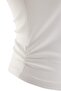 Ekru Baskılı Fitted Asimetrik Yaka Düşük Kol Kısa %100 Pamuk Örme Bluz TWOSS26BZ01058 - 3