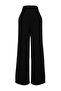Siyah Fitted Yelek Geniş Paça Pilili Pantolon Dokuma Alt - Üst Takım TWOAW27AU00072 - 7