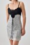 Gümüş Bodycone/Vücudu Saran Kısa / Mini Örme Elbise TPRSS26EL00127 - 3