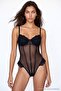 Siyah Tül Dantel Detaylı Kaplı İp Askılı Çıtçıtlı Örme Body THMAW27BD00008