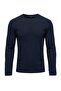 Navy Blue Regular/Comfortable Fit Waffle Textured Knitted Sweatshirt Tmnaw27Sw00011 - 5