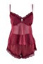 Bordo 3'lü Çeyiz Set Tül ve Dantel Detaylı Viskon Dokuma Pijama Takımı+Sabahlık THMSS26PT00182 - 6