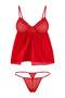 Kırmızı Kapsız Balensiz Fantezi Gecelik/Büyük Beden Babydoll & Tanga TBBAW27DH00003 - 5