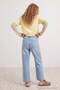 Açık Mavi %100 Pamuk Yırtık Detaylı Düşük Bel Barrel Jeans TWOAW27JE00036 - 4