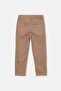 Beige 100% Cotton Adjustable Waist Boys' Plain Gabardine Woven School Trousers Tkdaw27Pl00009 - 8