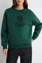 Zümrüt Yeşili Nakışlı / İşlemeli ŞEHIR Kalın Oversize/Geniş Kesim Örme Sweatshirt TWOAW27SW00157 - 3