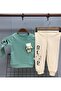 Baby Girl Child's 100% Cotton Combed Cotton Tracksuit Set with Teddy Bear - 2