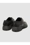 Genuine Leather Black Lace-Up Women's Loafer Shoes - 3