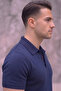 Men's Polo Neck Buttoned Lycra T-Shirt - 3