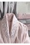 Burçak 6 Piece Cotton Family Bathrobe Set - Powder/Grey - 2