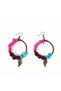 Women's Natural Stone Bohemian Hoop Pink Handmade Earrings Bijouterie Trend Stylish Gift - 3