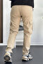 Men's Cargo Pants with Side Pockets Cream Edw184 - 4