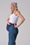 Maternity Wide Leg Jeans with Elastic Waistband and Back Belt, BLUE - 7
