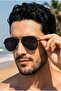 نظارات شمسية بيليتي سوداء بإطار مزخرف للنساء والرجال bl1938s