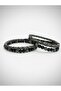 Men's Genuine Leather and Natural Stone Magnet Clip Double Combination Bracelet