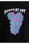Punch of Joy Printed Black T-Shirt Loose Fit / Loose Relaxed Cut 0612813-900 - 6
