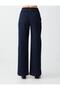 Dark Indigo Blue High Waist Regular Leg P Cotton U Long D Denim Trousers - 5