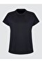 Black Solid Cut Crew Neck Short Sleeve Knitted Modal T-Shirt - 7