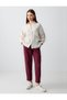 Burgundy 100% Linen High Waist Skinny Leg Woven Trousers