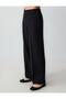 Black 100% Linen Regular Waist Long Trousers - 4