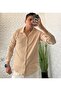 Men's Wrinkled Fabric Summer Shirt Ottoman Trousers Bottom-Top Combination - 2