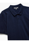Short Sleeve Cotton Pique Fabric Polo Neck Slim Fit T-Shirt - 5