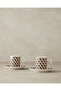 Modern Cube Bone Porcelain Coffee Cup Set 4 Pieces for 2 People Green