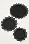 Isabel Black 3-Piece Lace Edged Round Decorative Presentation Tray with Carved Detail - 2