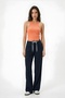 Women's Orange Colored Basic Halter Neck Camisole Tank Top - 3
