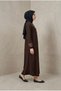 Çi̇ğdem Elbi̇se Brown Viscose Fabric Women's Dress with Tassel and Embroidery Detail - 3