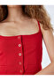 Crop Vest with Buttons, Rope Straps, Square Collar, Pocket Detail, Slim Fit - 5