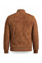 Camel Knox Men's Buttoned Lined Waist and Sleeve Knitwear College Genuine Suede Coat - 6