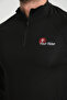 Black Sleeve Black Garnished Zippered Long Sleeve Men's Riding T-Shirt - 8