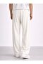 Men's White Ottoman Fabric Baggy Pants with Drawstring and Pocketed , Casual Summer Sweatpants - 6