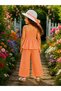 Girl's Gingham Suit with Hat, Summer Suspenders, 3-Piece Set - 4