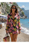 Jasmine Black Flower Beach Shirt