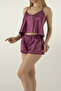 Adjustable Strap Satin Nightgown Shorts Set Women's Satin Shorts Two-Piece Nightgown Set - 2