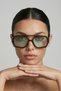 River Women's Sunglasses Brown Frame Green Glass Uv400 Protected Cornered New Season