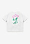 White Short Sleeve Floral Printed Girl's T-Shirt - 3