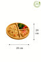 6-Piece Bamboo Luxury 5-Compartment Round 20 X 20 cm Serving Plate, Presentation Tray - 2