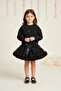 Black Bow Detailed Long Sleeve Girls' Sweatshirt