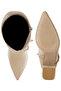 Women Rhinestone Brooch Wrap-Around Boots in Beige - 5