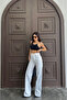 Women's Wide Leg White Palazzo Jeans - 4