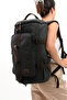 Eba-6051 Canvas (Cotton) Backpack Hand Luggage Suitcase with Laptop Compartment Camping Travel Mountaineer Black