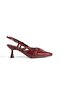 İkparS Mary Jane Claret Red Patent Leather Two-Strap Stiletto Pointed Short Heeled Shoes - 4