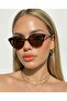 Cunda Leopard Printed Piece Brown Sunglasses with Metal Hinge